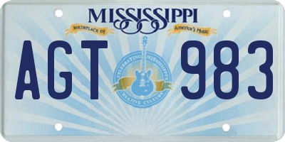 MS license plate AGT983