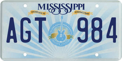 MS license plate AGT984