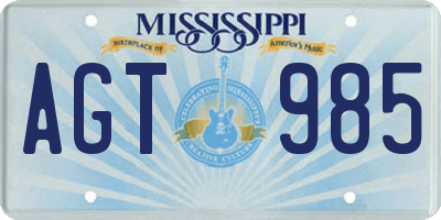 MS license plate AGT985