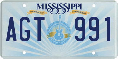 MS license plate AGT991