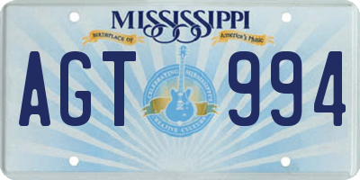 MS license plate AGT994