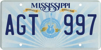 MS license plate AGT997