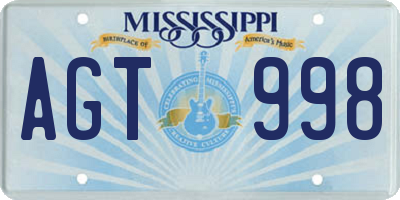 MS license plate AGT998