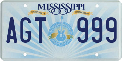 MS license plate AGT999