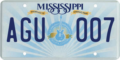 MS license plate AGU007
