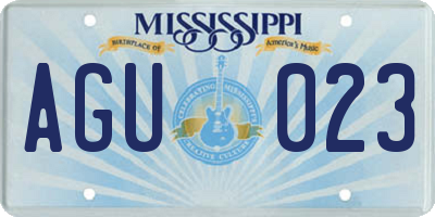 MS license plate AGU023