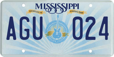 MS license plate AGU024