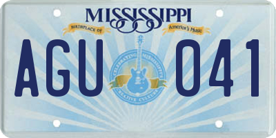 MS license plate AGU041