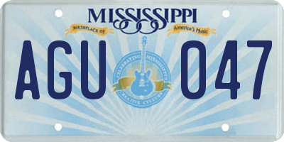 MS license plate AGU047