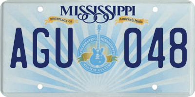 MS license plate AGU048