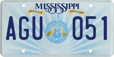 MS license plate AGU051