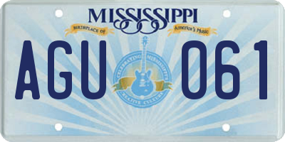 MS license plate AGU061