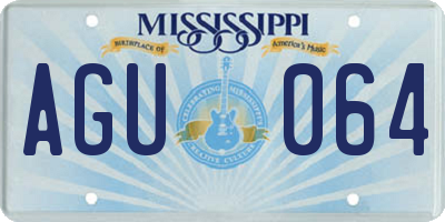MS license plate AGU064