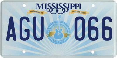 MS license plate AGU066