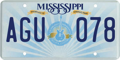 MS license plate AGU078