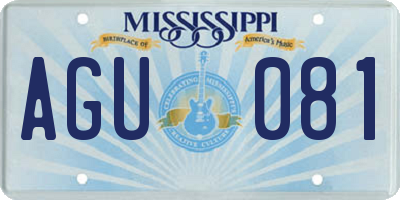 MS license plate AGU081