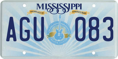 MS license plate AGU083