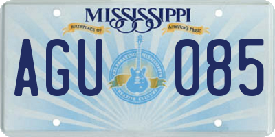 MS license plate AGU085