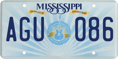 MS license plate AGU086