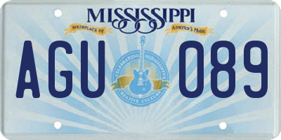 MS license plate AGU089