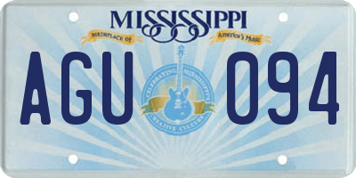 MS license plate AGU094