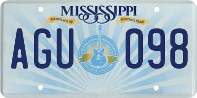 MS license plate AGU098