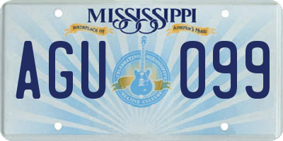 MS license plate AGU099