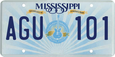 MS license plate AGU101