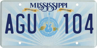MS license plate AGU104