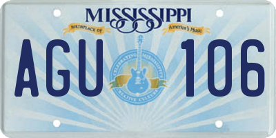 MS license plate AGU106