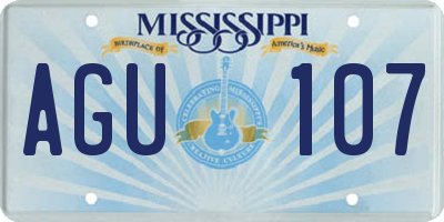 MS license plate AGU107
