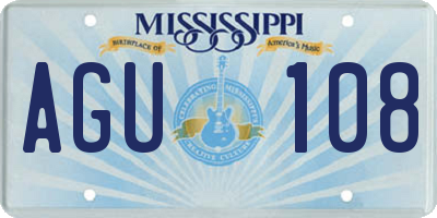 MS license plate AGU108