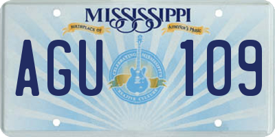 MS license plate AGU109