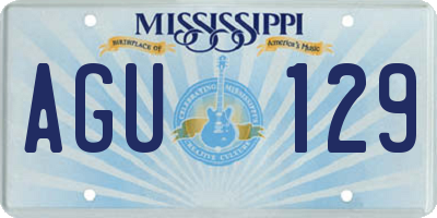 MS license plate AGU129