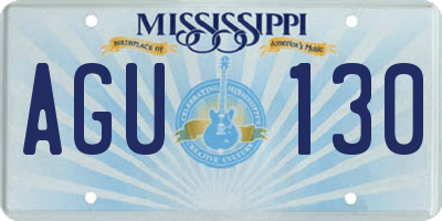 MS license plate AGU130