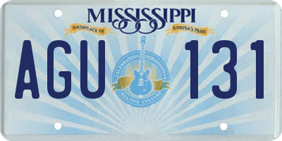 MS license plate AGU131