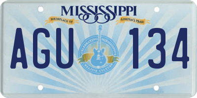 MS license plate AGU134