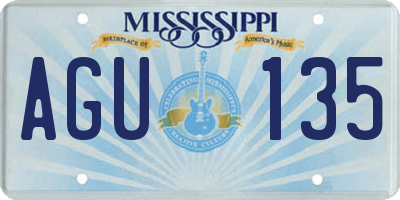 MS license plate AGU135