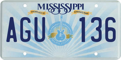 MS license plate AGU136