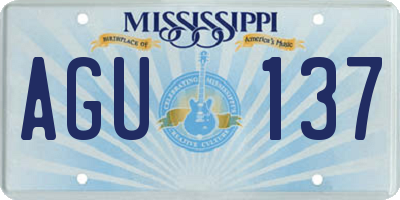MS license plate AGU137