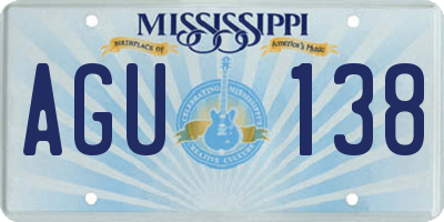 MS license plate AGU138