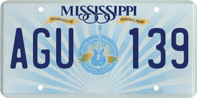 MS license plate AGU139