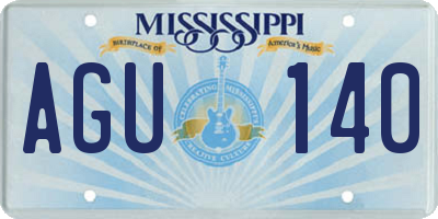 MS license plate AGU140