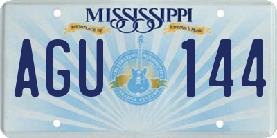 MS license plate AGU144