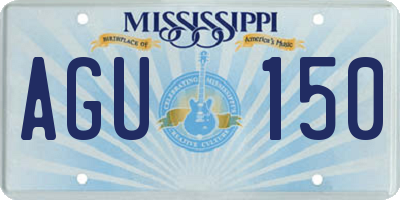 MS license plate AGU150