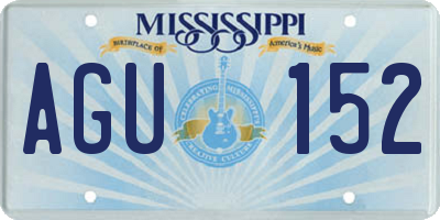 MS license plate AGU152