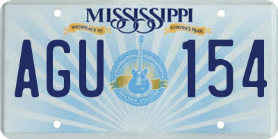 MS license plate AGU154