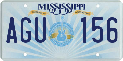 MS license plate AGU156