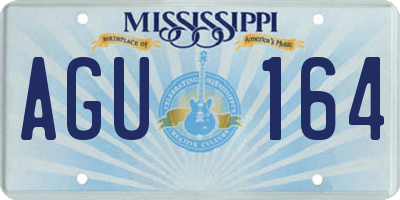 MS license plate AGU164