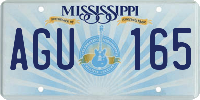 MS license plate AGU165